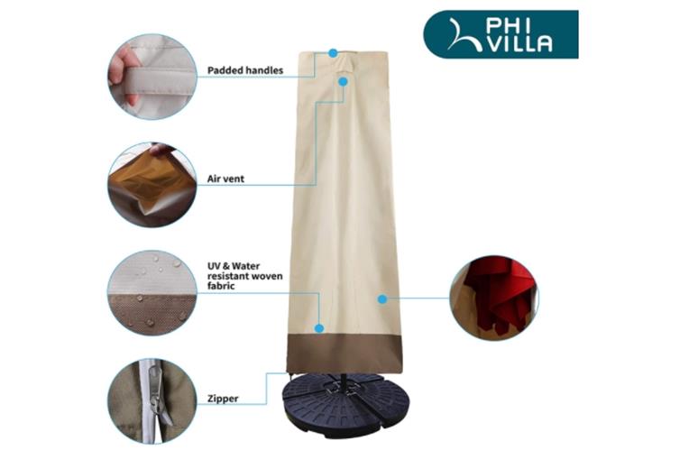 PHI VILLA Patio Umbrella Cover for 9-13 Feet Outdoor Cantilever Offset Umbrellas